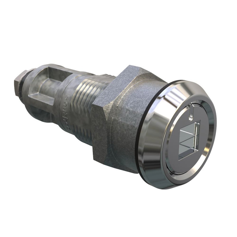 SOUTHCO Quarter-Turn Cam Latch, 8mm Square Recess, Without Cam, Sealed, Zinc Alloy, Chrome Plated, Bright [E5-6A-082-UU4]