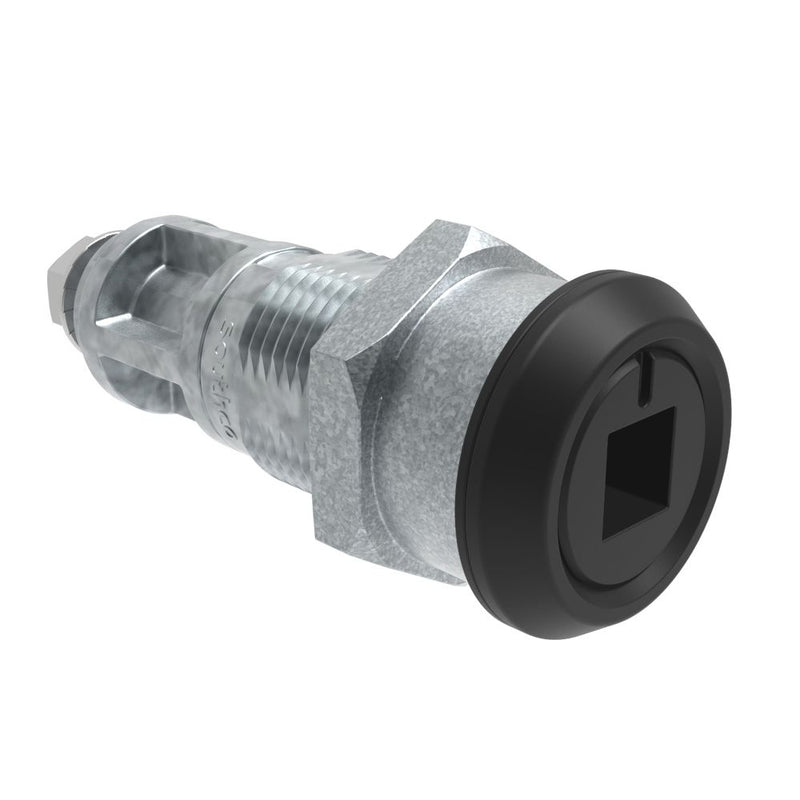 SOUTHCO Quarter-Turn Cam Latch, 8mm Square Recess, Without Cam, Sealed, Zinc Alloy, Powder Coat, Black [E5-6A-085-UU4]