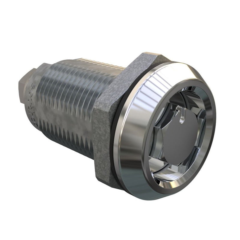 SOUTHCO Quarter-Turn Cam Latch, Bellcore 216, Without Cam, Sealed, Zinc Alloy, Chrome Plated, Bright [E5-6A-132-UU1]