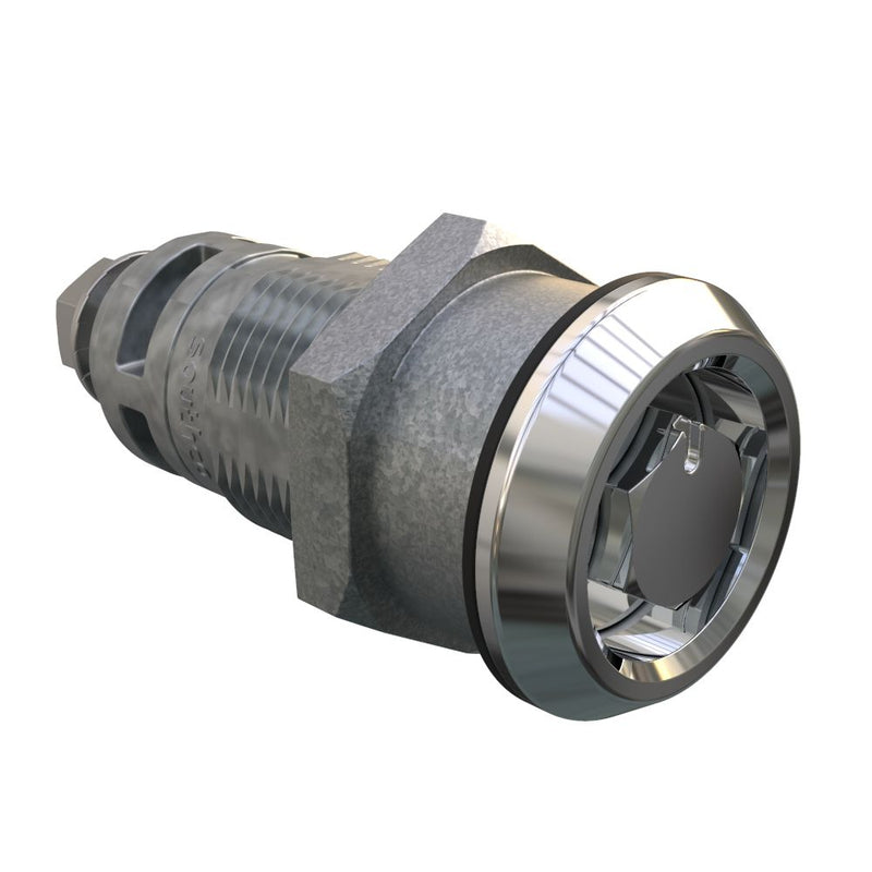 SOUTHCO Quarter-Turn Cam Latch, Bellcore 216, Without Cam, Sealed, Zinc Alloy, Chrome Plated, Bright [E5-6A-132-UU3]