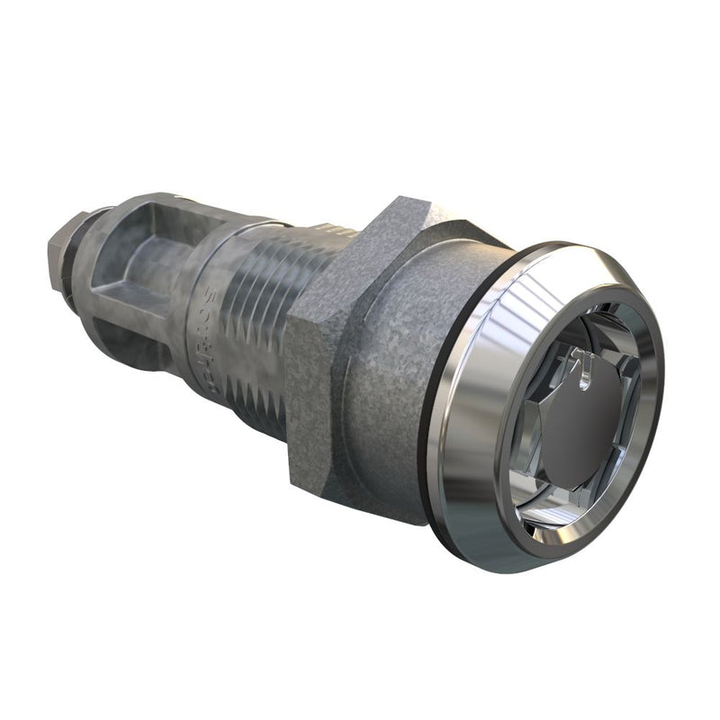 SOUTHCO Quarter-Turn Cam Latch, Bellcore 216, Without Cam, Sealed, Zinc Alloy, Chrome Plated, Bright [E5-6A-132-UU4]
