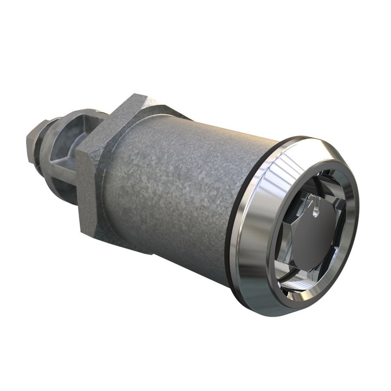 SOUTHCO Quarter-Turn Cam Latch, Bellcore 216, Without Cam, Sealed, Zinc Alloy, Chrome Plated, Bright [E5-6A-132-UU5]