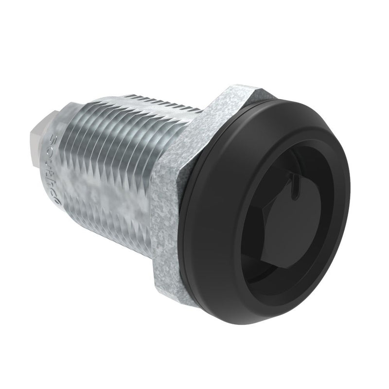 SOUTHCO Quarter-Turn Cam Latch, Bellcore 216, Without Cam, Sealed, Zinc Alloy, Powder Coat, Black [E5-6A-135-UU1]
