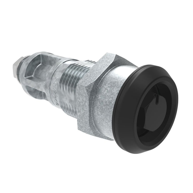 SOUTHCO Quarter-Turn Cam Latch, Bellcore 216, Without Cam, Sealed, Zinc Alloy, Powder Coat, Black [E5-6A-135-UU4]