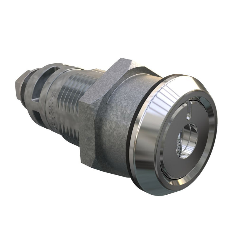 SOUTHCO Quarter-Turn Cam Latch, Recessed Slot, Without Cam, Sealed, Zinc Alloy, Chrome Plated, Bright [E5-6A-212-UU3]