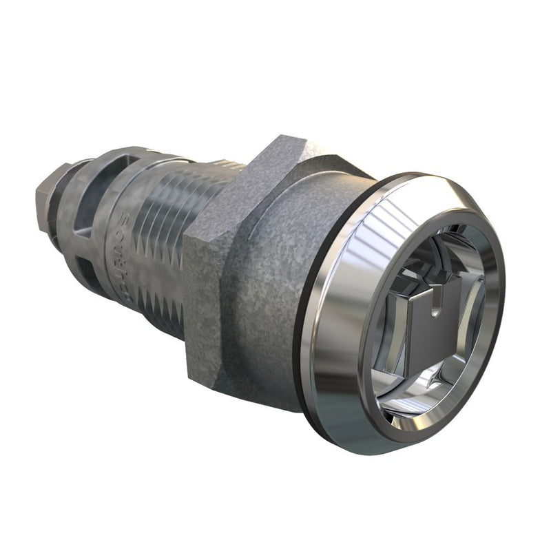 SOUTHCO Quarter-Turn Cam Latch, Railway Standard, Without Cam, Sealed, Zinc Alloy, Chrome Plated, Bright [E5-6A-222-UU3]