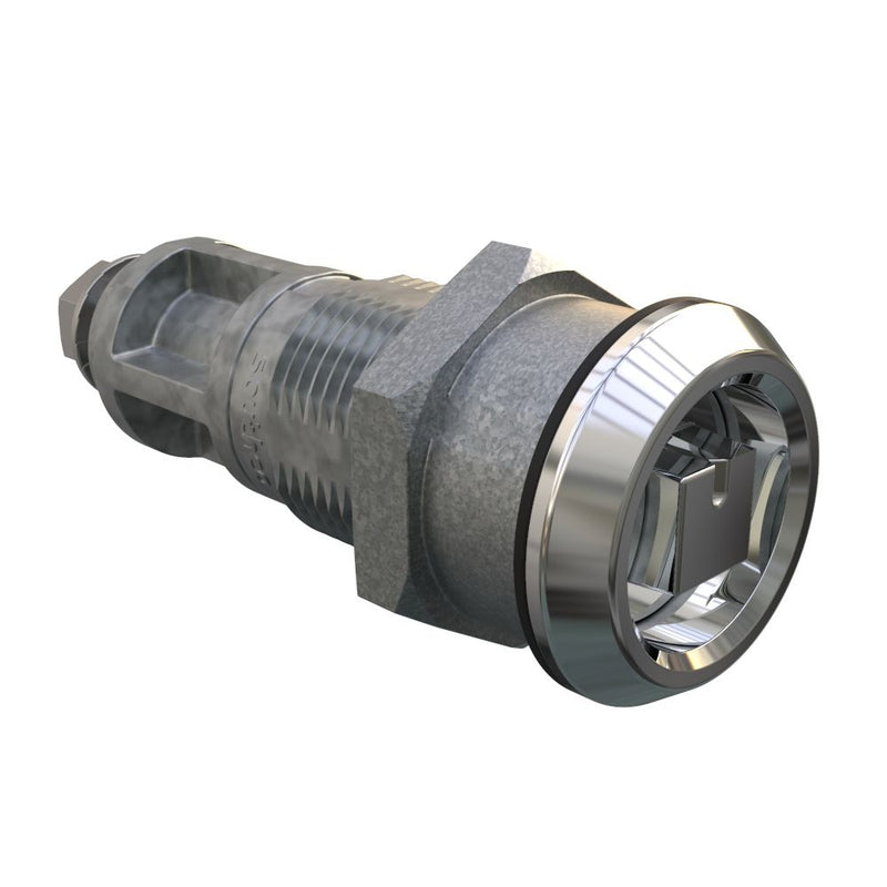 SOUTHCO Quarter-Turn Cam Latch, Railway Standard, Without Cam, Sealed, Zinc Alloy, Chrome Plated, Bright [E5-6A-222-UU4]