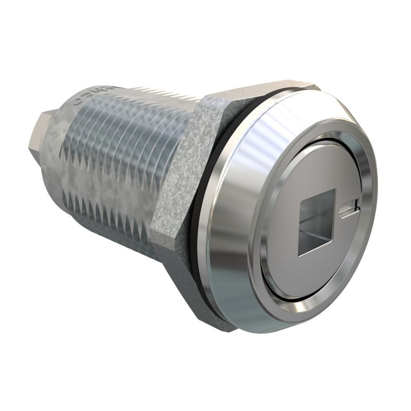 SOUTHCO Quarter-Turn Cam Latch, 6mm Square Recess, Without Cam, Sealed, Zinc Alloy, Chrome Plated, Bright [E5-6A-242-UU1]
