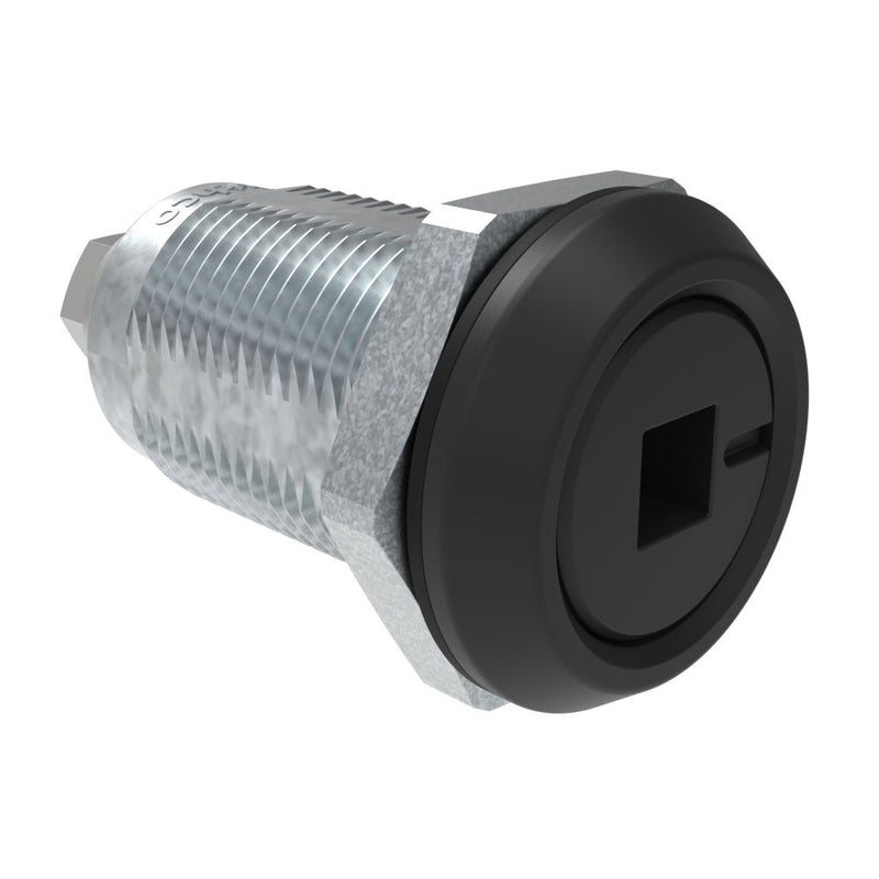 SOUTHCO Quarter-Turn Cam Latch, 6mm Square Recess, Without Cam, Sealed, Zinc Alloy, Powder Coat, Black [E5-6A-245-UU1]