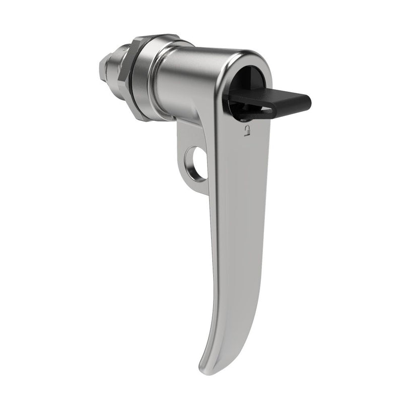 SOUTHCO Quarter-Turn Cam Latch, Key Locking (without lock core), L-Handle, Pad Locking, Sealed, Zinc Alloy, Chrome Plated, Bright [E5-7-732-UU1]