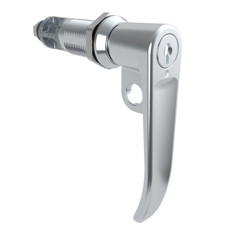 SOUTHCO Quarter-Turn Cam Latch, Key Locking (CH751), L-Handle, Pad Locking, Sealed, Zinc Alloy, Chrome Plated, Bright [E5-7A-712-UU2-10]