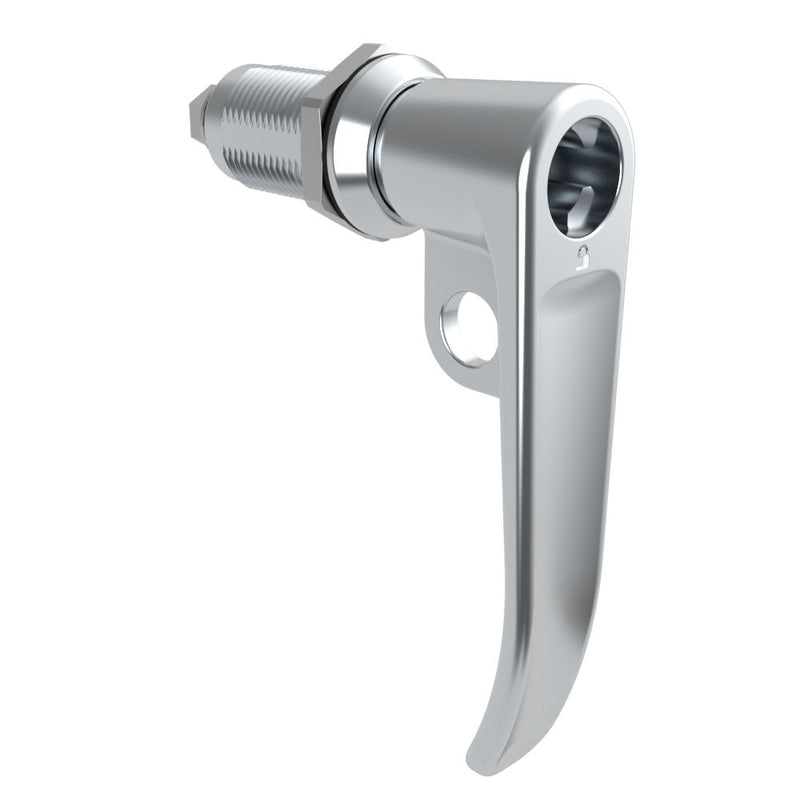 SOUTHCO Quarter-Turn Cam Latch, Key Locking (without lock core), L-Handle, Pad Locking, Sealed, Zinc Alloy, Chrome Plated, Bright [E5-7A-732-UU1]