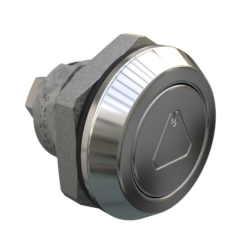 SOUTHCO Quarter-Turn Cam Latch, 8 mm Triangle Shuttered Recess, Zinc Alloy, Chrome Plated, Bright [E5-8-032-UU1]