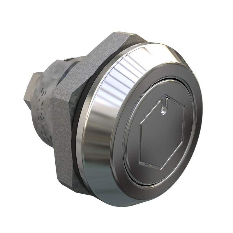 SOUTHCO Quarter-Turn Cam Latch, Bellcore 216 Shuttered Recess, Zinc Alloy, Chrome Plated, Bright [E5-8-132-UU1]