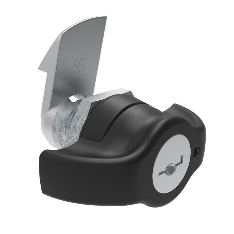 SOUTHCO Quarter-Turn Cam Latch, Key Locking (CH751) Wing, 23mm (.91 in) Grip, Not Sealed, Zinc Alloy, Powder Coat, Black [E5-9-315-520-13]