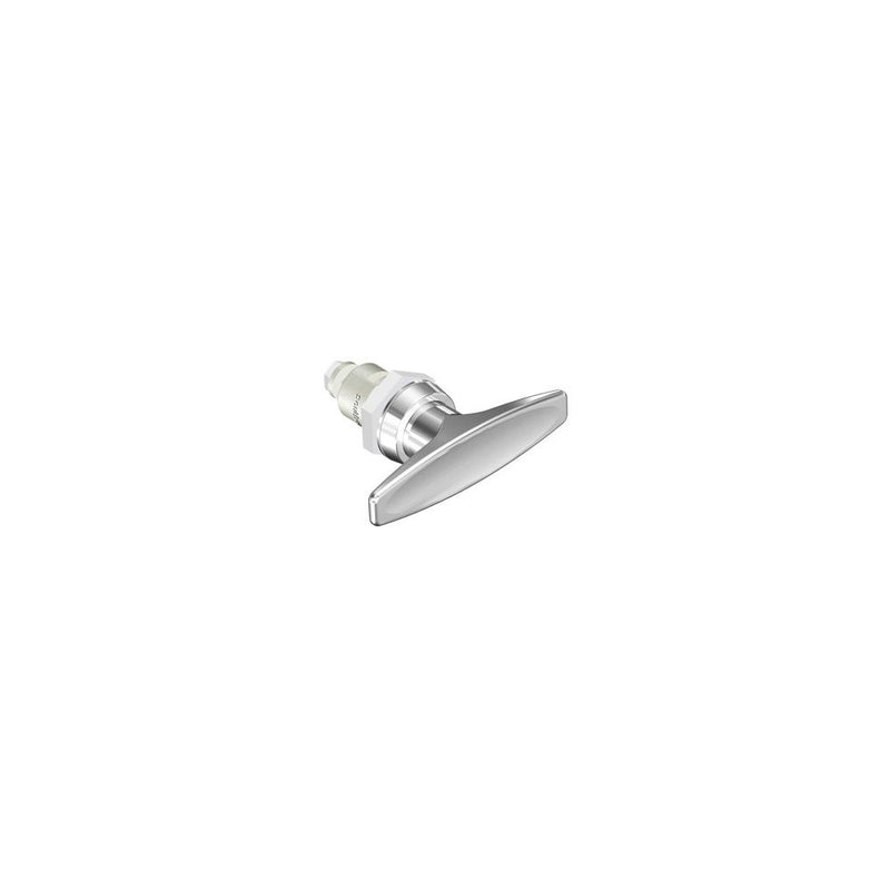 SOUTHCO Quarter-Turn Cam Latch, T-handle, Spring-return Actuator, Not Sealed, Zinc Alloy, Chrome Plated, Bright [E5-9-602-TR0]