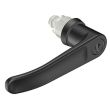 SOUTHCO Quarter-Turn Cam Latch, Key Locking (CH751) L-handle, Without Cam, Sealed, Zinc Alloy, Powder Coat, Black [E5-9-715-UU1-10]