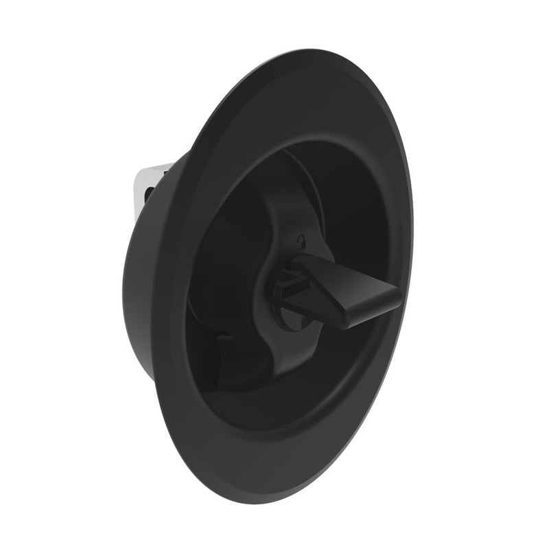 SOUTHCO Quarter-Turn Cam Latch, Counter-Clockwise to Latch, Flush Cup Wing Style, Two-Point Actuator, Sealed, Zinc Alloy, Powder Coat, Black [E5-92-335-RR1]