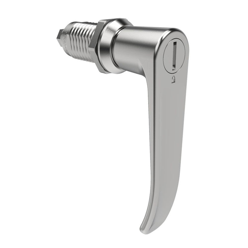 SOUTHCO Quarter-Turn Cam Latch, Slotted Tool Access, L-Handle, Without Cam, Sealed, Zinc Alloy, Chrome Plated, Bright [E5-9A-1002-UU1]