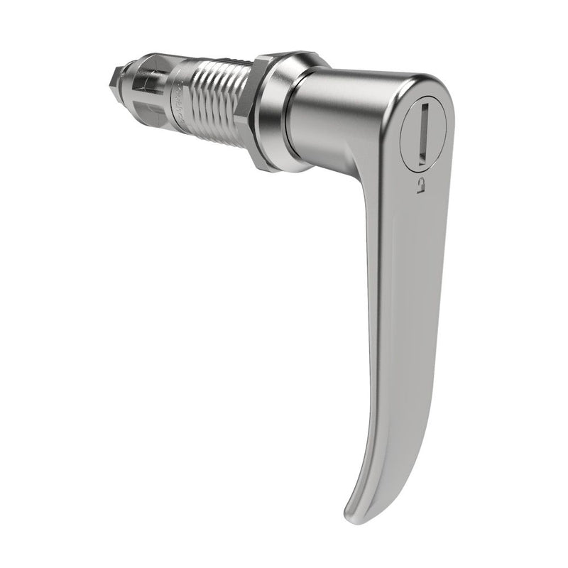 SOUTHCO Quarter-Turn Cam Latch, Slotted Tool Access, L-Handle, Without Cam, Sealed, Zinc Alloy, Chrome Plated, Bright [E5-9A-1002-UU2]