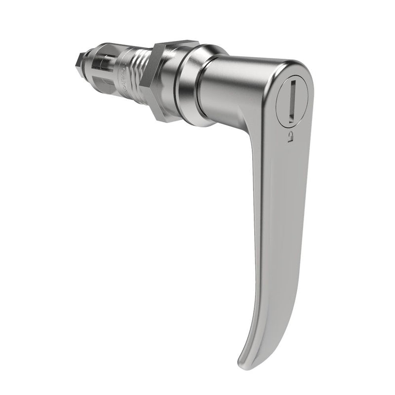 SOUTHCO Quarter-Turn Cam Latch, Slotted Tool Access, L-Handle, Without Cam, Sealed, Zinc Alloy, Chrome Plated, Bright [E5-9A-1002-UU4]