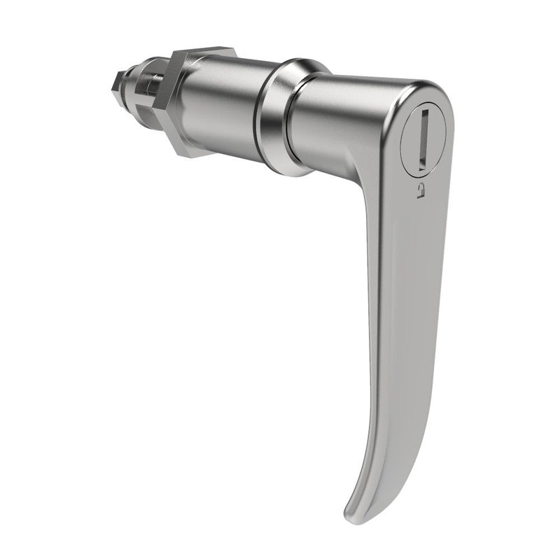 SOUTHCO Quarter-Turn Cam Latch, Slotted Tool Access, L-Handle, Without Cam, Sealed, Zinc Alloy, Chrome Plated, Bright [E5-9A-1002-UU5]