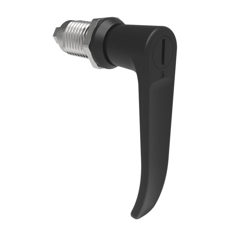 SOUTHCO Quarter-Turn Cam Latch, Slotted Tool Access, L-Handle, Without Cam, Sealed, Zinc Alloy, Powder Coat, Black [E5-9A-1005-UU1]
