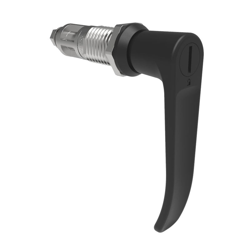 SOUTHCO Quarter-Turn Cam Latch, Slotted Tool Access, L-Handle, Without Cam, Sealed, Zinc Alloy, Powder Coat, Black [E5-9A-1005-UU2]