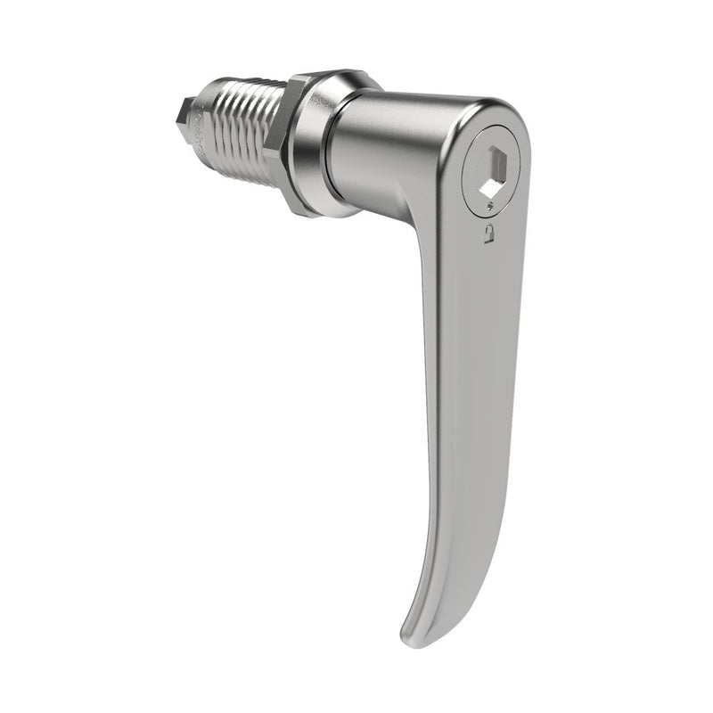 SOUTHCO Quarter-Turn Cam Latch, 8 mm Hex Tool Access, L-Handle, Without Cam, Sealed, Zinc Alloy, Chrome Plated, Bright [E5-9A-1012-UU1]