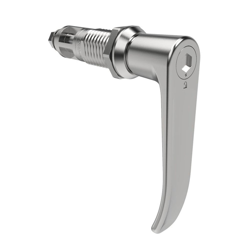 SOUTHCO Quarter-Turn Cam Latch, 8 mm Hex Tool Access, L-Handle, Without Cam, Sealed, Zinc Alloy, Chrome Plated, Bright [E5-9A-1012-UU2]