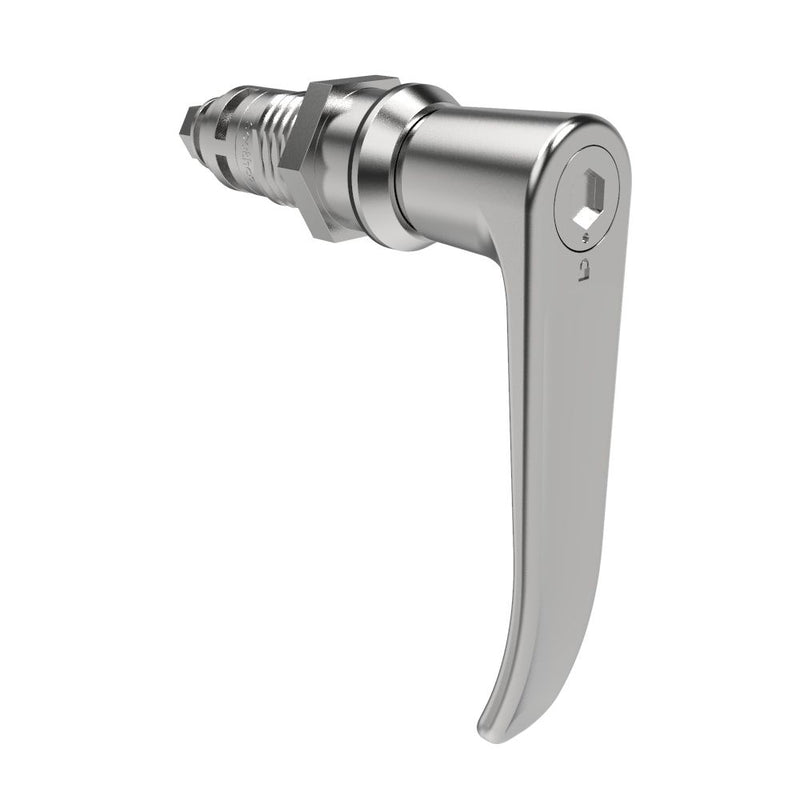 SOUTHCO Quarter-Turn Cam Latch, 8 mm Hex Tool Access, L-Handle, Without Cam, Sealed, Zinc Alloy, Chrome Plated, Bright [E5-9A-1012-UU3]