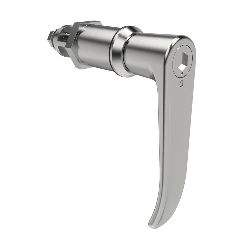 SOUTHCO Quarter-Turn Cam Latch, 8 mm Hex Tool Access, L-Handle, Without Cam, Sealed, Zinc Alloy, Chrome Plated, Bright [E5-9A-1012-UU5]