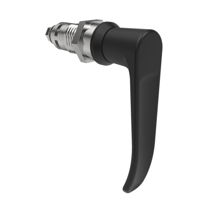 SOUTHCO Quarter-Turn Cam Latch, L-Handle, Without Cam, Sealed, Zinc Alloy, Powder Coat, Black [E5-9A-705-UU3]
