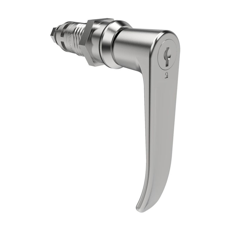SOUTHCO Quarter-Turn Cam Latch, Key Locking (CH751), L-Handle, Without Cam, Sealed, Zinc Alloy, Chrome Plated, Bright [E5-9A-712-UU3-10]