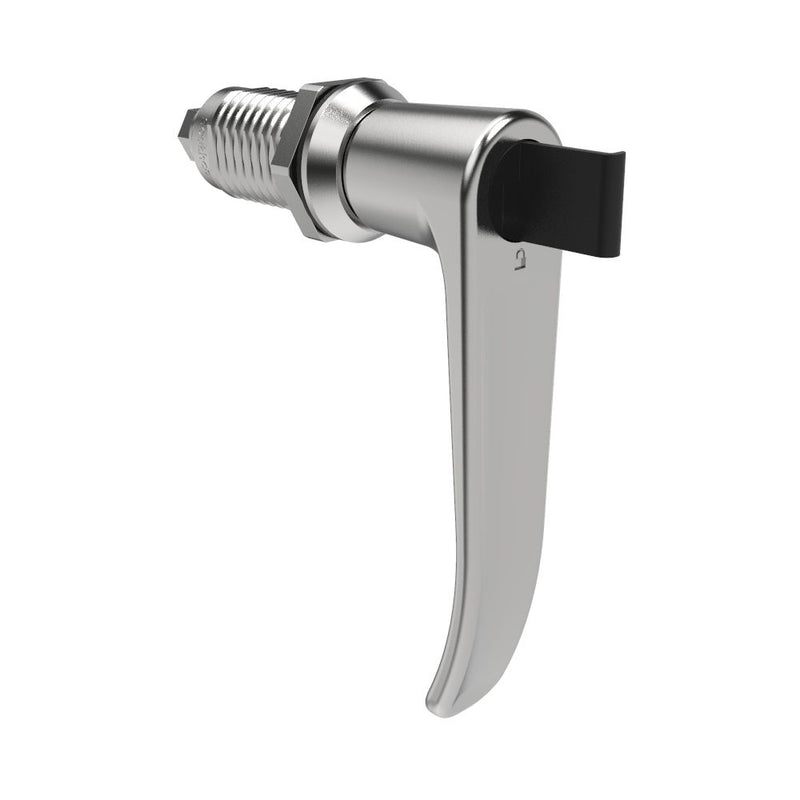 SOUTHCO Quarter-Turn Cam Latch, Key Locking (without lock core), L-Handle, Without Cam, Sealed, Zinc Alloy, Chrome Plated, Bright [E5-9A-732-UU1]
