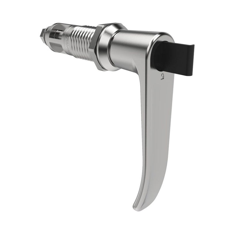 SOUTHCO Quarter-Turn Cam Latch, Key Locking (without lock core), L-Handle, Without Cam, Sealed, Zinc Alloy, Chrome Plated, Bright [E5-9A-732-UU2]