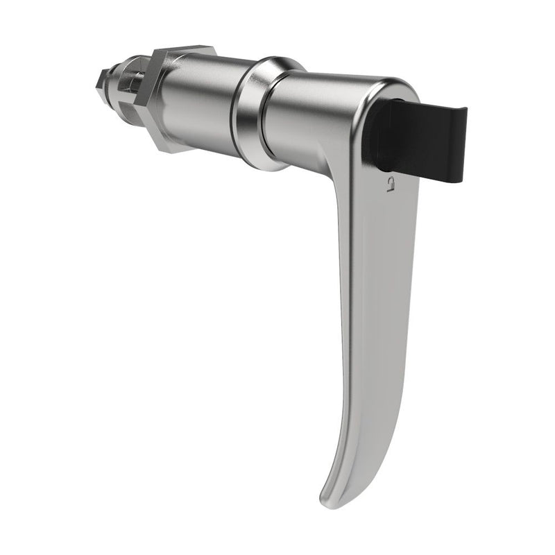 SOUTHCO Quarter-Turn Cam Latch, Key Locking (without lock core), L-Handle, Without Cam, Sealed, Zinc Alloy, Chrome Plated, Bright [E5-9A-732-UU5]