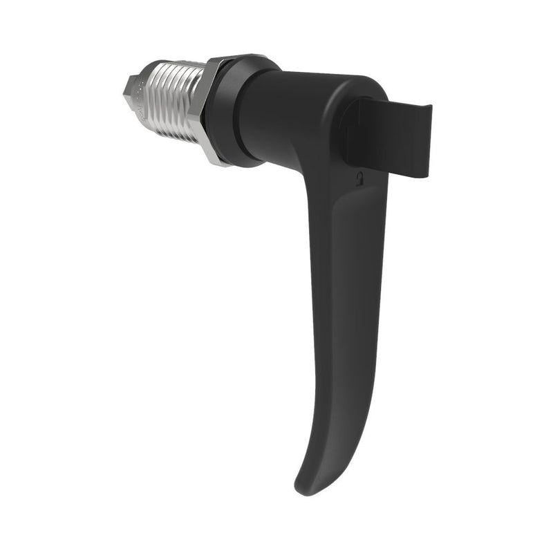 SOUTHCO Quarter-Turn Cam Latch, Key Locking (without lock core), L-Handle, Without Cam, Sealed, Zinc Alloy, Powder Coat, Black [E5-9A-735-UU1]