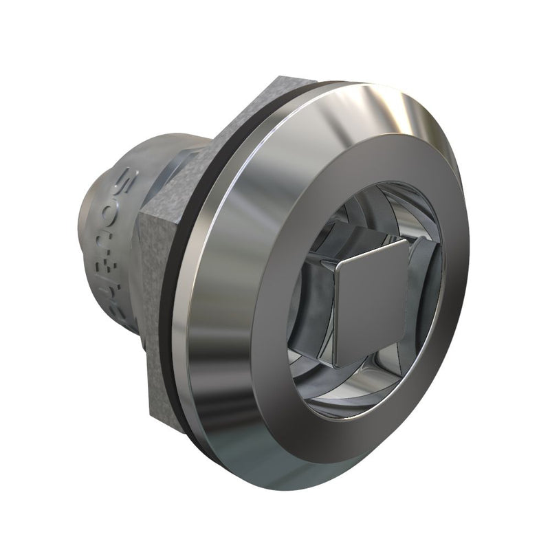 SOUTHCO Fixed Grip Cam Latch, Mini, Universal, 6 mm Square, Sealed, Zinc Alloy, Chrome Plated, Bright [E5-M-142-UU1]