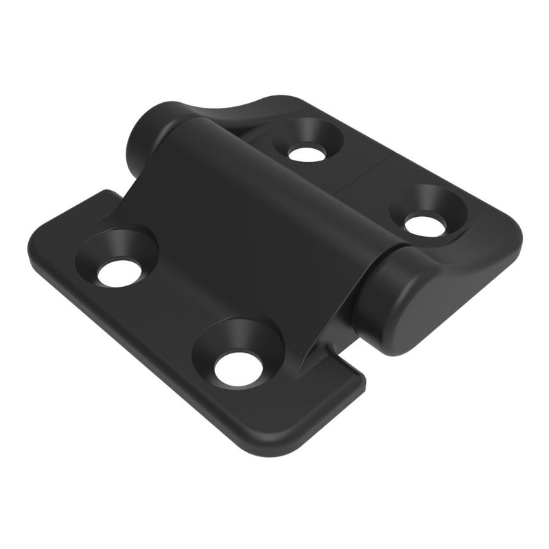 SOUTHCO Constant Torque Hinge, Asymmetric, Forward Torque 1.4 N-m (12 in-lbf), Reverse Torque 0.8 N-m (7.2 in-lbf), Medium Size, Aluminum Alloy, Powder Coat, Black [E6-10-212FC-50]