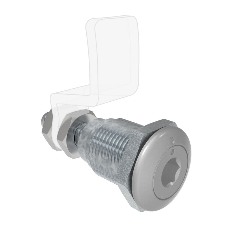 SOUTHCO Quarter Turn Compression Latch, Standard Size , 8mm (.32) Hex Recess, Zinc Alloy, Powder Coat, Silver [E9-A001A-02]