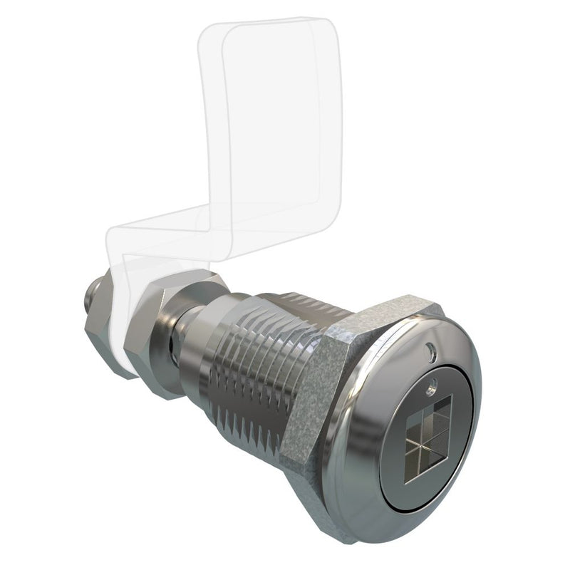 SOUTHCO Quarter Turn Compression Latch, Standard Size , 8mm (.32) Square recess, Zinc Alloy, Chrome Plated, Bright [E9-A008B-03]