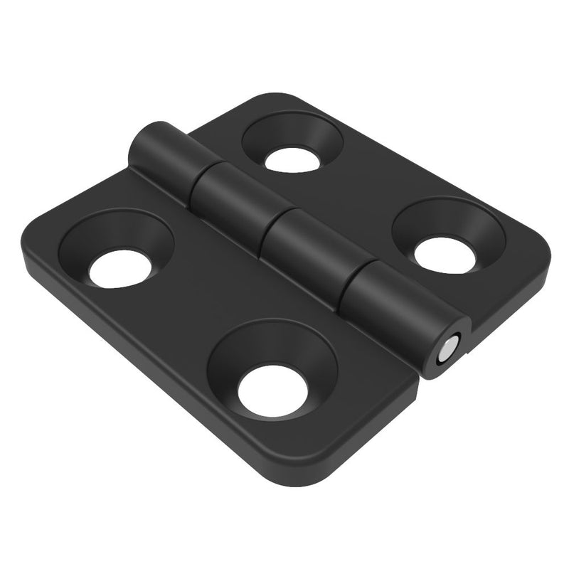 SOUTHCO Surface Mount Hinge, 30 mm size, with Mounting CSK Holes, Zinc Alloy, Black Powder coated [EH-DHFM-2830]