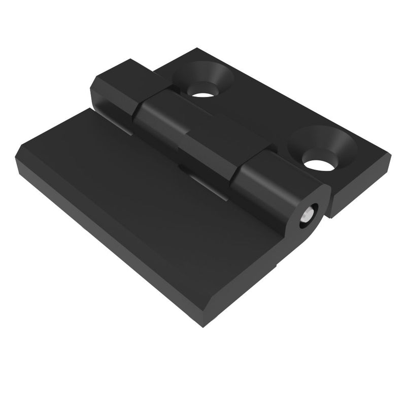 SOUTHCO Surface Mount Hinge, 40 mm size, with Mounting CSK Holes and Stud Mount, Zinc Alloy, Black Powder coated [EH-DHFM-40-SH]