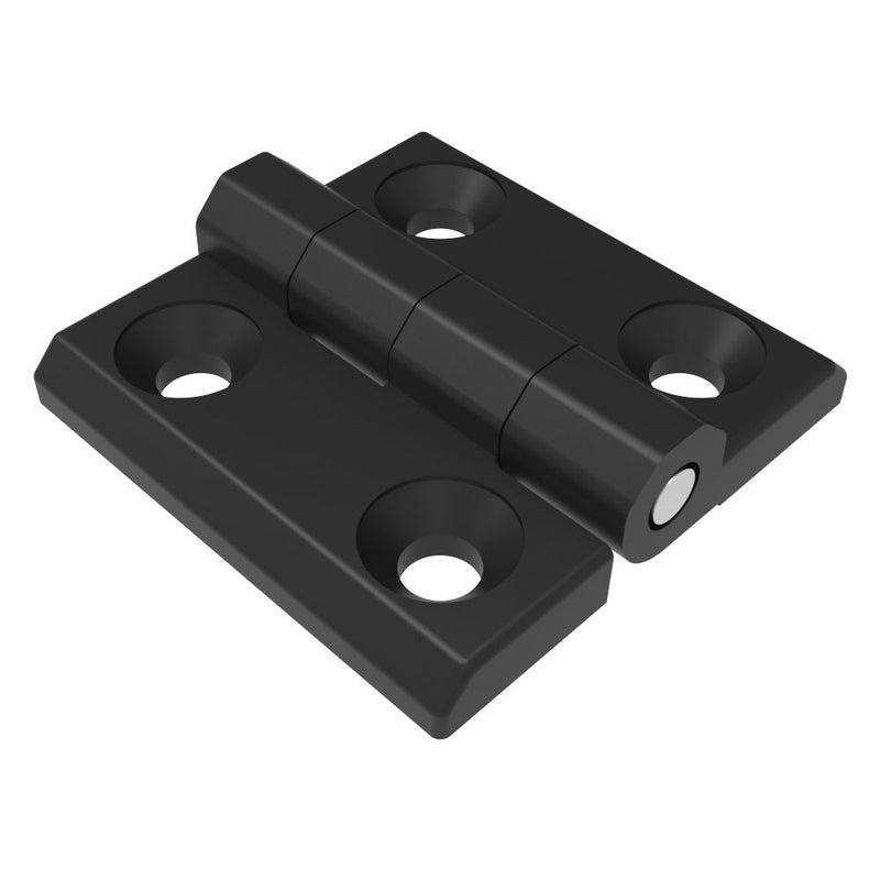 SOUTHCO Surface Mount Hinge, 50 mm size, with Mounting CSK Holes, Zinc Alloy, Black Powder coated [EH-DHFM-50]