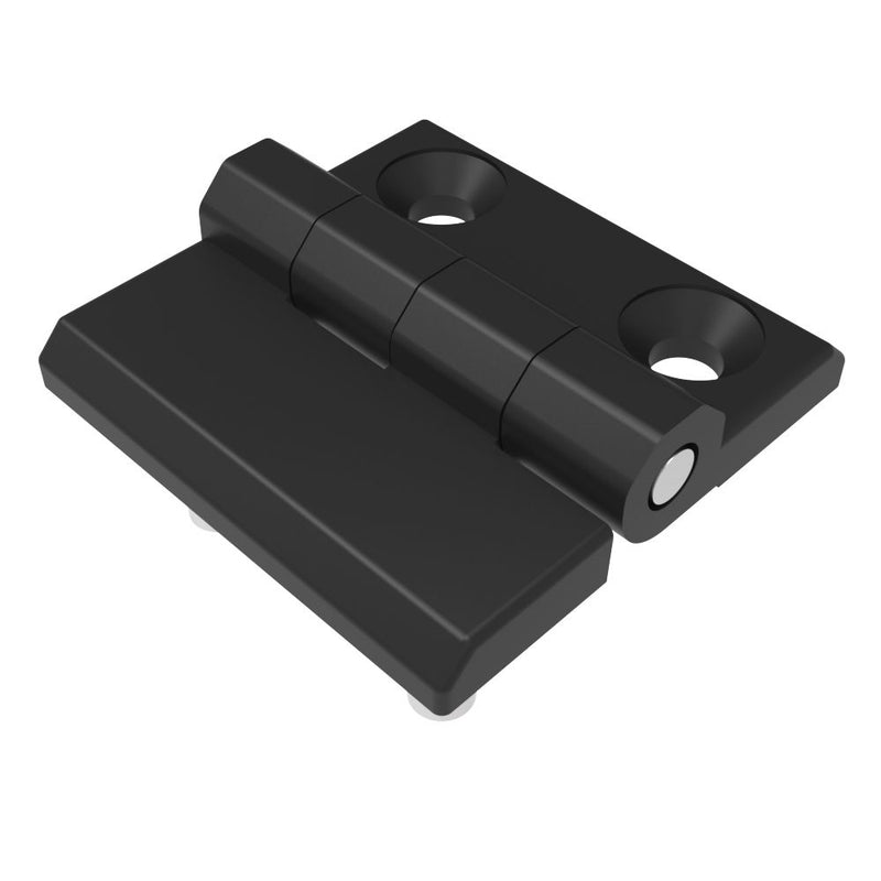 SOUTHCO Surface Mount Hinge, 50 mm size, with Mounting CSK Holes and Stud Mount, Zinc Alloy, Black Powder coated [EH-DHFM-50-SH]