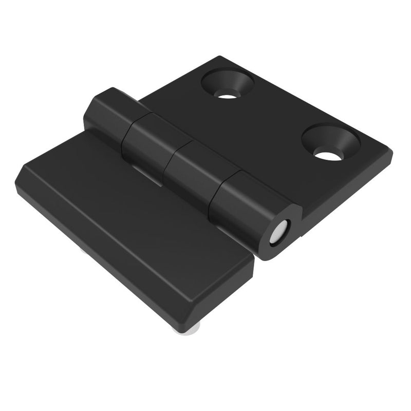 SOUTHCO Surface Mount Hinge, 50 mm size, with Mounting CSK Holes and Stud Mount, Zinc Alloy, Black Powder coated [EH-DHFM-5025-SH]