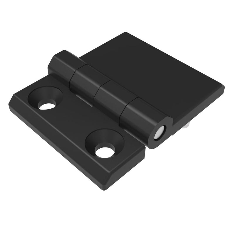 SOUTHCO Surface Mount Hinge, 50 mm size, with Mounting CSK Holes and Stud Mount, Zinc Alloy, Black Powder coated [EH-DHFM-5032-SH]