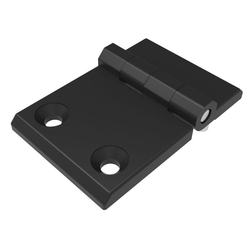 SOUTHCO Surface Mount Hinge, 50 mm size, with Mounting CSK Holes and Stud Mount, Zinc Alloy, Black Powder coated [EH-DHFM-5074-SH]