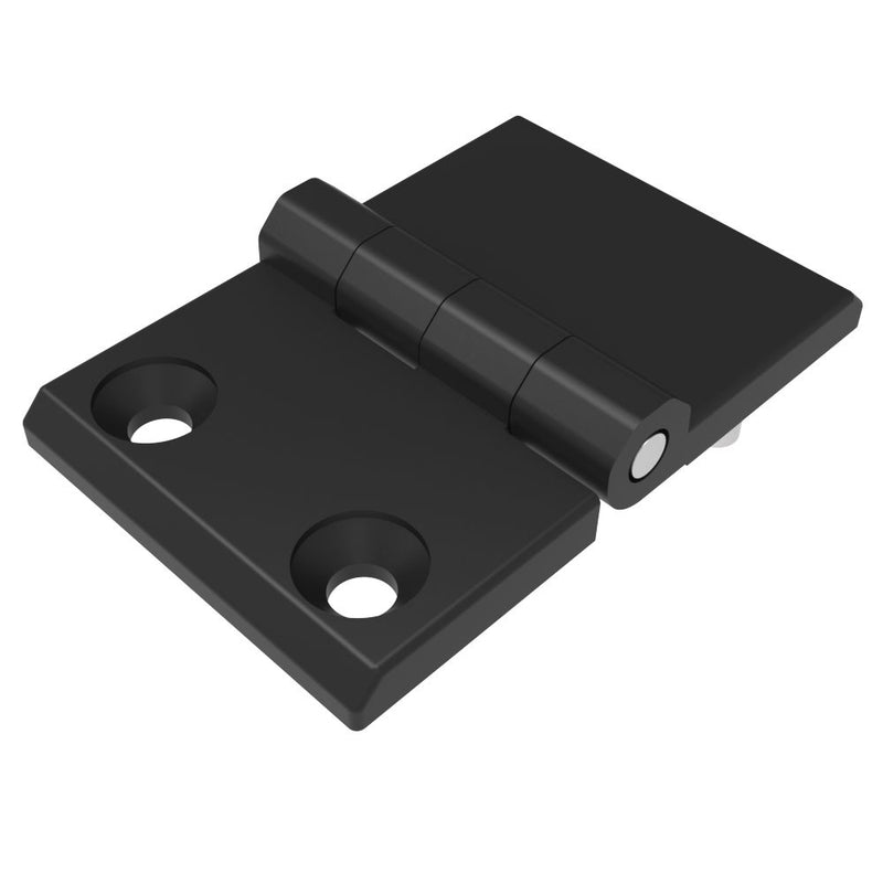 SOUTHCO Surface Mount Hinge, 50 mm size, with Mounting CSK Holes and Stud Mount, Zinc Alloy, Black Powder coated [EH-DHFM-5076-SH]